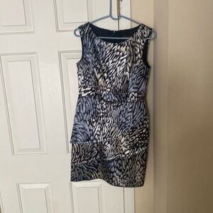 Connected dress silver tones with black